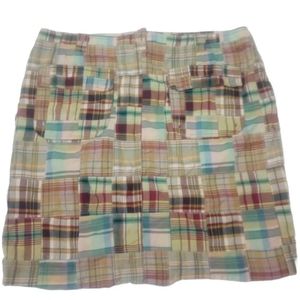 Vintage Liz Claiborne Women's Size 14 Skirt  Patchwork Plaid Big Pockets Quilted